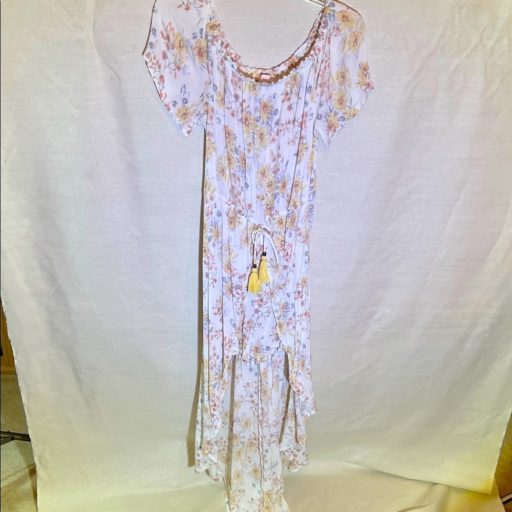 Xhilaration Floral Print Dress with Ruffle Detail